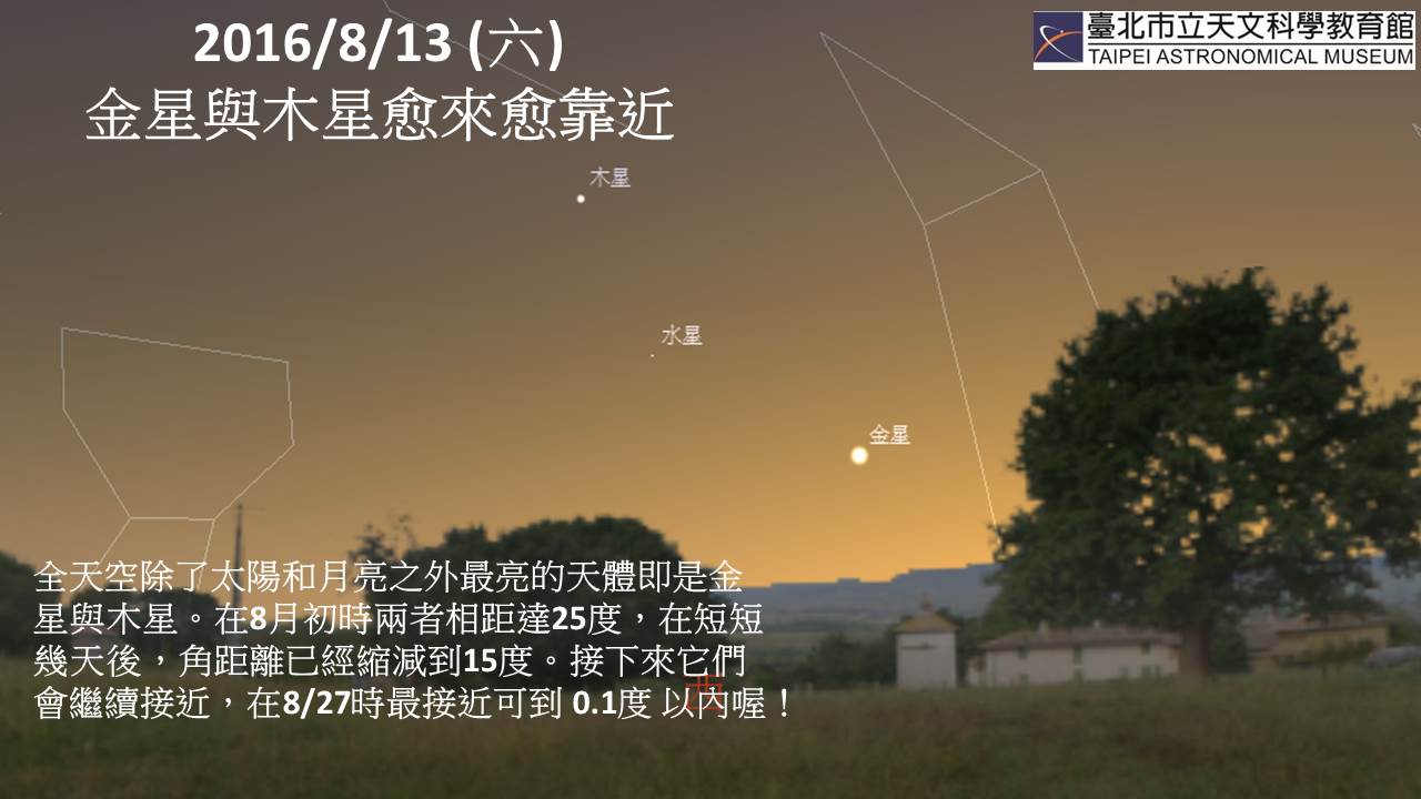 2016/8/13（六）金星与木星愈来愈靠近