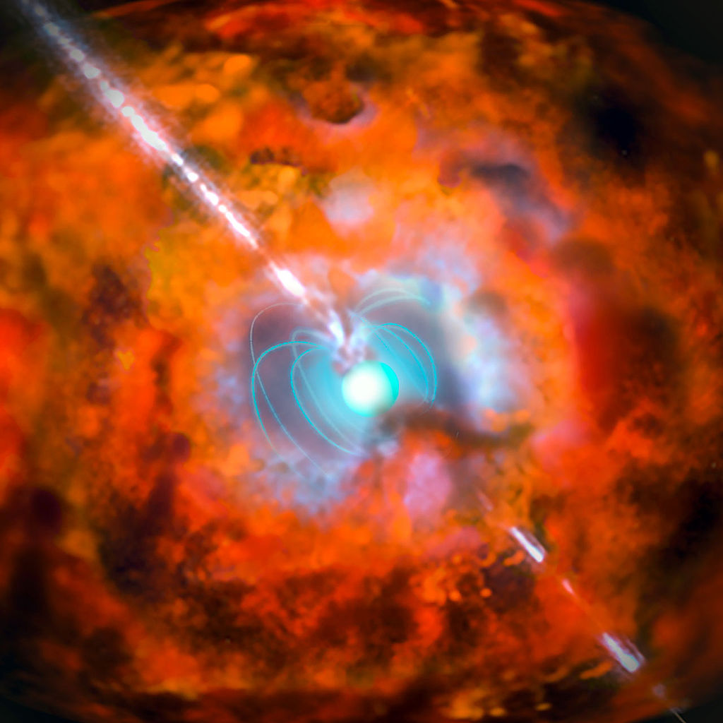 艺术家笔下正在发出脉冲的磁星（credit: ESO）